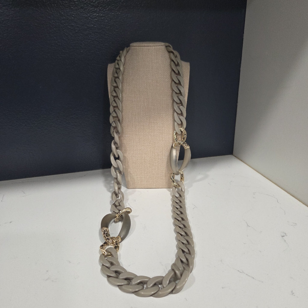 Alexis Bittar Neo Bohemian Pave Chain Station Necklace Gray